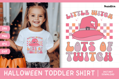 Funny Halloween Toddler Shirt Quote SVG | Little Witch Product Image 1