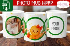 Christmas photo mug wrap PNG, Christmas gingerbread man png Product Image 2