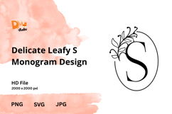 Delicate Leafy Monogram Design Product Image 1