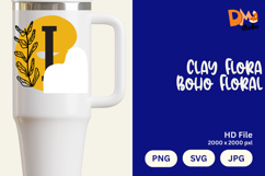 Clay Flora Boho Floral Monogram Product Image 1