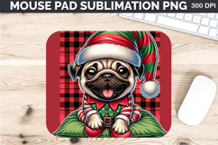 Watercolor Dog Mouse Pad Sublimation - Christmas PNG Design Product Image 1