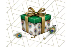Peacock Christmas Clipart in Jewel Tones, Christmas Png Product Image 3