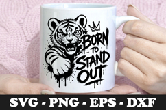 Title: Born To Stand Out | Tiger SVG Mug Design Product Image 1