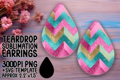 Fashion-Forward Glitter Teardrop Sublimation Earrings Product Image 1
