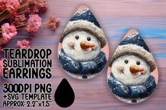 Charming Teardrop Design for Sublimation , Snowman Product Image 1