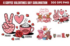 Coffee Valentines day Sublimation PNG Product Image 1