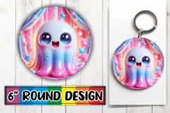 Enchanted Round Ornaments Magic PNG, 3D Cute Ghost Product Image 1