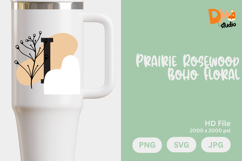 Prairie Rosewood Boho Floral Monogram Product Image 1
