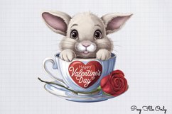 Valentines Day Bunny Cups Clipart PNG Product Image 1
