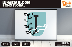 Lunaria Bloom Boho Floral Monogram Product Image 1