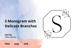 Monogram with Delicate Branches Product Image 1