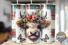 Christmas Baby Highland Cow - Skinny Tumbler Sublimation Product Image 1
