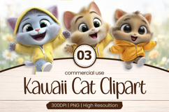 Winter Kawaii Cats Clipart Sublimation PNG Product Image 1