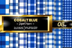 Cobalt Blue Gingham Digital Papers 08 Variations Product Image 1