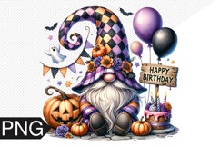Halloween Gnome Sublimation, Birthday Gnome Clipart PNG Product Image 1