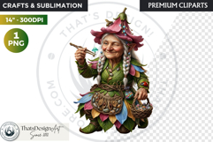 Spring Blossom Gnomes Cliparts Fantasy graphics scrapbooking Product Image 1