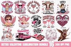Retro Valentine Sublimation Bundle PNG Product Image 1