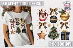 Christmas Coquette Bow PNG Holidays Funny Watercolor Product Image 1