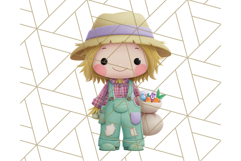 Kawaii Halloween Clipart Cute Kids and Candy Elements Png Product Image 3