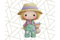 Kawaii Halloween Clipart Cute Kids and Candy Elements Png Product Image 3