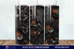 3d Dark floral Tumbler Wrap Product Image 1