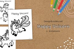 Happy Unicorn Educational Coloring Worksheet Product Image 2