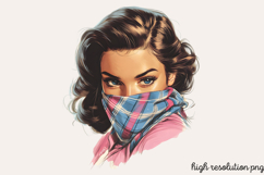 Vintage Retro Girls Clipart PNG Product Image 1