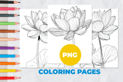 Lotus flower Coloring Pages | Coloring book Product Image 1