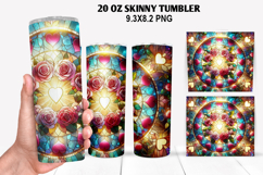 Roes Skinny Tumbler 20oz Wrap Design, Valentine Tumbler PNG Product Image 1