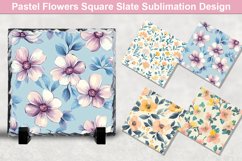 Pastel Flowers Square Sublimation Slate Designs Product Image 1