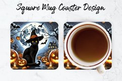 Halloween Cat Mug coaster | Coaster | Sublimation Design Product Image 1