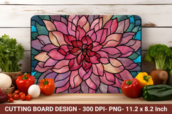 Stained Glass Dahlia Flower Cutting Board| Cutting Board Png Product Image 1