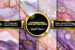lavender peach gold glitter fusion Digital Papers - 04 Product Image 1