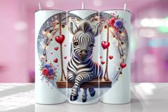 Valentine's Day Zebra Tumbler Wrap Sublimation Design Product Image 1