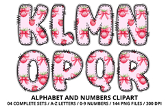 Coquette Strawberry Alphabet PNG Letters &amp; Numbers 300DPI Product Image 3