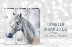 Christmas horse tumbler | Winter Horse Tumbler Sublimation Product Image 10