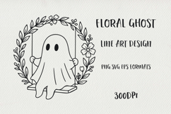 Cute Line Art Halloween Floral Ghosts BUNDLE| EPS, SVG, PNG Product Image 20