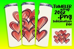 Stylish Heart Tumbler Wrap Pattern Sublimation 20oz Product Image 1
