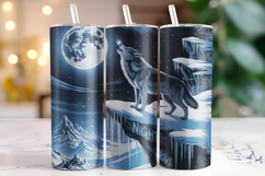 Halloween Wolf Tumbler Wrap | Sublimation | Tumblers Product Image 1