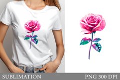 Rose T-Shirt Sublimation. Disco Rose Sublimation Product Image 1