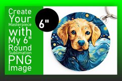 Abstract Dog Painting Round Design Vibrant Product Image 1