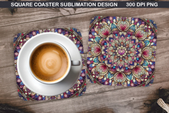 Christmas Coaster Sublimation, Christmas Coaster PNG Design Product Image 1