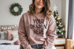 Christmas Gildan 18000 Light Pink Sweatshirt Mockups Product Image 1