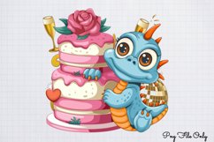 Peeking Dinosaur Valentines Day Clipart PNG Product Image 1