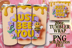 Joyful Memories 20oz tumbler wrap, Bee Quote Product Image 1