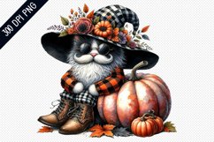 Halloween Cat Sublimation - Clipart PNG Design Product Image 1