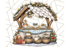 Cozy Christmas Market Stall Clipart PNG, Holiday Art Png Product Image 3