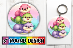 Sweet Keychain Round Design, Cute Animals Product Image 1