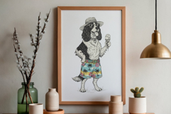 Vintage Summer Dog Clipart Product Image 5