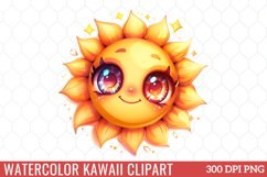 Watercolor Kawaii Clipart Product Image 1